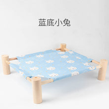 Load image into Gallery viewer, Elevated Cat Bed House Cat Hammocks Bed Wood Canvas Cat Lounge Bed for Small Rabbit Cats Dogs Durable Canvas Pet House Supplies