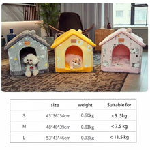 Load image into Gallery viewer, Foldable Dog House Kennel Bed Mat For Small Medium Dogs Cats Winter Warm Cat bed Nest Pet Products Basket Pets Puppy Cave Sofa