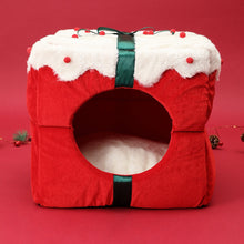 Load image into Gallery viewer, Christmas Cat House Kennel Puppy Cushion Small Dogs Cats Nest Winter Warm Sleeping Pet Dog Bed Mat Supplies Christmas Gift Box