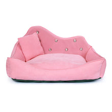 Load image into Gallery viewer, Luxury Dog Sofa Pink Gray Rhinestone Pet Bed Cover Mat Princess Cat Mats For Small Medium Puppy Animal Bedding Yorkshire
