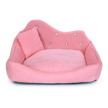 Load image into Gallery viewer, Luxury Dog Sofa Pink Gray Rhinestone Pet Bed Cover Mat Princess Cat Mats For Small Medium Puppy Animal Bedding Yorkshire