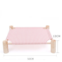Load image into Gallery viewer, Elevated Cat Bed House Cat Hammocks Bed Wood Canvas Cat Lounge Bed for Small Rabbit Cats Dogs Durable Canvas Pet House Supplies