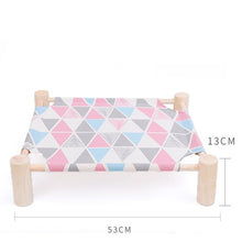 Load image into Gallery viewer, Elevated Cat Bed House Cat Hammocks Bed Wood Canvas Cat Lounge Bed for Small Rabbit Cats Dogs Durable Canvas Pet House Supplies