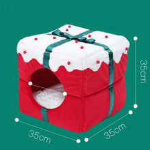 Load image into Gallery viewer, Christmas Cat House Kennel Puppy Cushion Small Dogs Cats Nest Winter Warm Sleeping Pet Dog Bed Mat Supplies Christmas Gift Box