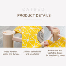 Load image into Gallery viewer, Elevated Cat Bed House Cat Hammocks Bed Wood Canvas Cat Lounge Bed for Small Rabbit Cats Dogs Durable Canvas Pet House Supplies