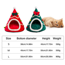 Load image into Gallery viewer, YOKEE Christmas Cat House Christmas Tree Shape Pet House for Cats Small Dogs Puppy Mat Kitten Cave Winter Warm Cat Accessories