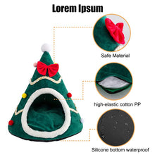 Load image into Gallery viewer, YOKEE Christmas Cat House Christmas Tree Shape Pet House for Cats Small Dogs Puppy Mat Kitten Cave Winter Warm Cat Accessories