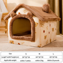 Load image into Gallery viewer, Foldable Dog House Kennel Bed Mat For Small Medium Dogs Cats Winter Warm Cat bed Nest Pet Products Basket Pets Puppy Cave Sofa