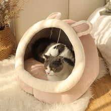 Load image into Gallery viewer, Yellow Honey Pot Cat Bed Honey Jar Shape Bed Cute Plush Cartoon Warm Pet Bed Cat House Mat Soft Pet Nest For Small Cats Dogs