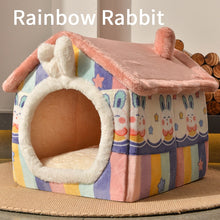 Load image into Gallery viewer, Foldable Dog House Kennel Bed Mat For Small Medium Dogs Cats Winter Warm Cat bed Nest Pet Products Basket Pets Puppy Cave Sofa