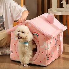 Load image into Gallery viewer, Foldable Dog House Kennel Bed Mat For Small Medium Dogs Cats Winter Warm Cat bed Nest Pet Products Basket Pets Puppy Cave Sofa