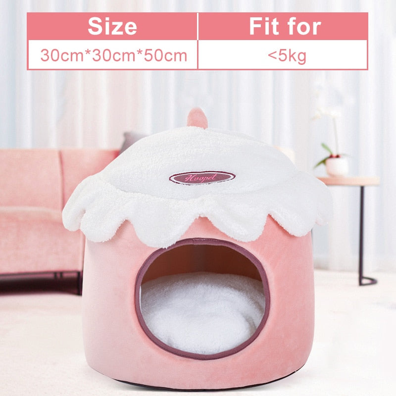 Hoopet Cat House Small Pet Bed Puppy Nest Rabbit Cave Cat Bed Washable Foldable Bed For Cat, Small Dog, Guinea Pig