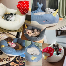 Load image into Gallery viewer, Pet Cat Dog Bed House for Cats Indoor Warm Kitten Kennel Small Dog Nest Collapsible Cats Cave Cute Sleeping Mats Winter Products
