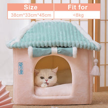 Load image into Gallery viewer, Hoopet Cat House Small Pet Bed Puppy Nest Rabbit Cave Cat Bed Washable Foldable Bed For Cat, Small Dog, Guinea Pig
