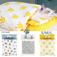 Load image into Gallery viewer, Removable Dog Cat Bed Cat Sleeping Bag Sofas Mat Winter Warm Cat House Small Pet Bed Puppy Kennel Nest Cushion Pet Products
