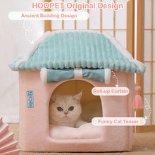 Load image into Gallery viewer, Hoopet Cute Fully Enclosed House For Cats Warmth Winter Pet House Super Soft Sleeping Bed For Puppy Cat House Suppliers
