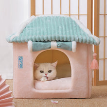 Load image into Gallery viewer, Hoopet Cute Fully Enclosed House For Cats Warmth Winter Pet House Super Soft Sleeping Bed For Puppy Cat House Suppliers
