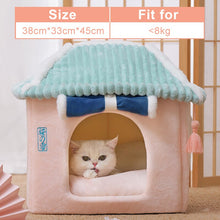 Load image into Gallery viewer, Hoopet Cat House Small Pet Bed Puppy Nest Rabbit Cave Cat Bed Washable Foldable Bed For Cat, Small Dog, Guinea Pig
