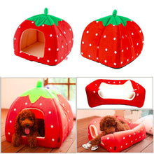 Load image into Gallery viewer, Creative Watermelon Kennel Cat Nest Teddy dog Fruit Banana Strawberry Pineapple  cotton bed warm pet Products Foldable Dog house
