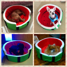 Load image into Gallery viewer, Creative Watermelon Kennel Cat Nest Teddy dog Fruit Banana Strawberry Pineapple  cotton bed warm pet Products Foldable Dog house
