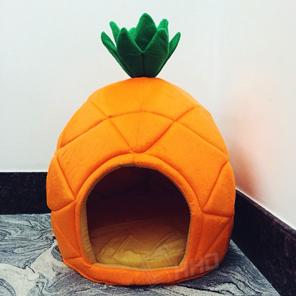 Creative Watermelon Kennel Cat Nest Teddy dog Fruit Banana Strawberry Pineapple  cotton bed warm pet Products Foldable Dog house