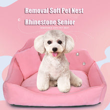 Load image into Gallery viewer, Luxury Dog Sofa Pink Gray Rhinestone Pet Bed Cover Mat Princess Cat Mats For Small Medium Puppy Animal Bedding Yorkshire
