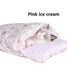 Load image into Gallery viewer, Removable Dog Cat Bed Cat Sleeping Bag Sofas Mat Winter Warm Cat House Small Pet Bed Puppy Kennel Nest Cushion Pet Products
