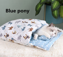 Load image into Gallery viewer, Removable Dog Cat Bed Cat Sleeping Bag Sofas Mat Winter Warm Cat House Small Pet Bed Puppy Kennel Nest Cushion Pet Products
