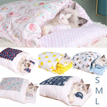 Load image into Gallery viewer, Removable Dog Cat Bed Cat Sleeping Bag Sofas Mat Winter Warm Cat House Small Pet Bed Puppy Kennel Nest Cushion Pet Products
