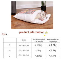 Load image into Gallery viewer, Removable Dog Cat Bed Cat Sleeping Bag Sofas Mat Winter Warm Cat House Small Pet Bed Puppy Kennel Nest Cushion Pet Products
