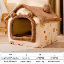 Load image into Gallery viewer, Foldable Dog House Kennel Bed Mat For Small Medium Dogs Cats Winter Warm Cat bed Nest Pet Products Basket Pets Puppy Cave Sofa
