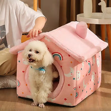 Load image into Gallery viewer, Foldable Dog House Kennel Bed Mat For Small Medium Dogs Cats Winter Warm Cat bed Nest Pet Products Basket Pets Puppy Cave Sofa
